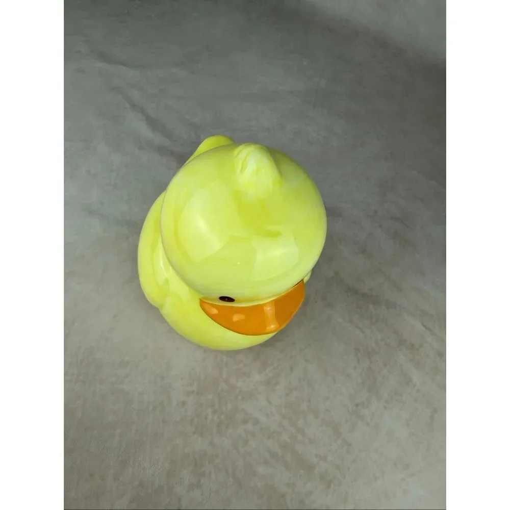 Vintage Y2K Ceramic Duck Coin Bank Rubber Ducky Piggy Bank